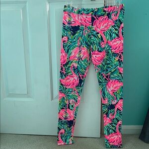 Lilly Pulitzer Flamingo Print Kids Leggings